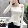 Women's Sweaters Sexy European Spring Autumn New Fund Net Yarn Splicing Nap Long-Sleeve Sets Women Cultivate V-Neck Morality Top Pullover Sweater T221019