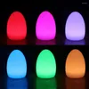 Nattljus Färg Byte LED -lampa Bedrida RGB Mood Light med 16 färger Uppladdningsbar äggform Dimning Remote