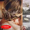 Headpieces 1 PC Trendy Crystal Hand geweven stof bloem rijst kralen haar kam mori super fee -insert accessoire