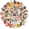 50 pièces mignon chien animaux autocollants pour enfants adolescents vinyle autocollant étanche pour ordinateur portable pare-chocs planche à roulettes bouteilles d'eau ordinateur téléphone HT100