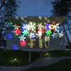 Solar Lawn Lamps Rotating Snowflake Projection Lights Snow Landscape for Christmas Festival Garden Decor