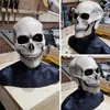 Halloween masker beweegbare kaak vol hoofd schedel decoratie horror enge cosplay feest decor helm 220715