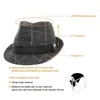 قبعة القبعة/القبعات الجمجمة في فصل الشتاء القبعات الجاز الرجعية ، شعر الرجال فيدورا كاب للذكور العكسي الصلبة Trilby Panama Hat القبعات السوداء T221013