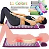 Tapis de yoga Coussins de massage Tapis d'acupression Lotus Oreiller Tapis de yoga Soulager les maux de dos Spike Mat Tête Cou Pied Antistress Aiguille Masseur 221020