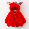 Hooded Baby Jackets Cute Rabbit Plush Infant Coat Easter Gift Christmas Outerwear Birthday Party Baby Girl Clothes GC1732