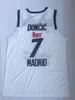 Real 7 Luka Doncic Baskettröja Lag Slovenien 77 Doncic Madrid White College Herrtröjor Sydda mjuka tyger Andas