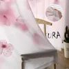 Curtain Cherry Blossom Sakura Pink Flower Sheer Curtains For Living Room Kitchen Tulle Windows Voile Yarn Bedroom