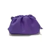 Cloud Shoulder Evening Bag Pleated for Women Crossbody Candy Dumpling Color Clip Party Clutch Girls Female genuine leather