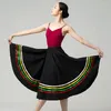 Scena noszona czarna spódnica flamenco kobiet dziewczyny 360 stopni hiszpańskie cygańskie spódnice brzucha tańca kostium długi DL9616