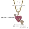 Pendentif Colliers Plaqué Or 18K Bling CZ Simulé Diamant Glacé Cupidon Flèche Collier Hip Hop Chaîne Bijoux Pour Hommes Charme Cadeaux