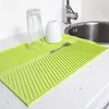 Silicone Square Dish Drying Mat Heat Resistant Draining Tableware Dishwasher Durable Cushion Pad Dinnerware Table Place 220627