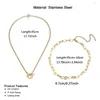 Choker MinaMaMa Stainless Steel Paperclip Chain Necklace For Women Toggle Fashion Hip Hop Jewelry Gifts