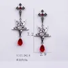 Dangle Earrings Halloween Pentagram Cross Drop For Women 2022 Punk Gothic Red Waterdrop Crystal Retro Silver Color Goth Ear Jewelry