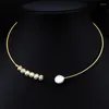 Choker Natural Freshwater Pearls Women Short Halsband Temparement Party Evening Handgjorda Original Design Vintage Jewelry Fashion