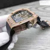 럭셔리 남성 역학 시계 손목 시계 RM010 빛나는 스케일 다이아몬드 케이스 스켈레톤 다이얼 유니스석 기계적 시계