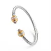 Bracciale rigido in acciaio inossidabile di moda nuovo braccialetto twist a forma di zircone colorato per donna accessori regalo gioielli per feste regolabili S65