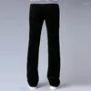 Men's Pants Men's Casual Micro Bell-bottomed Corduroy Trousers Korean Version Of The Stretch Slim Wide Leg