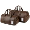 PU Leather Travel Bags Men's Fitness Bag Clothes Storage Handbag Waterproof Sports Yoga Gym Bags Women Luggage Duffle
