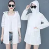 Kvinnorjackor Fashion Women's Sun Protection Clothing 2022 Summer Thin Coat Women UV Breattable Hooded Jacket Kvinnliga toppar