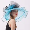 Headpieces Wedding Hat Chapeau Mariage Femme Facinator Hats Blue Black For Women Elegant Bridal Accessories 2022