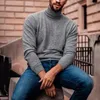 Men's Sweaters Gothic Modis Men Turtleneck Pullover Sweater Winter Warm Male Cotton Clothes Stretch Knitted Slim Fitness Jumper