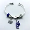 Bracelets de charme Société grecque exquise ZETA PHI BETA Symbole de sororité ZPB 1920 Pendentif Big Hole Perles Lettre Bracelet