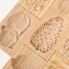 Baking Moulds 3D Wooden Cookie Biscuit Mold Retro Embossed DIY Mould Cake Embossing Fondant Rose Flower Cutter Decorating Kitchen Tools