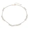 Girocollo elegante fiore barocco collana di perle naturali per donne mini piccole perle irregolari perle a catena femminile