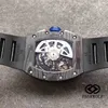 EngrWolf Watch RM011 Series 7750 Automatyczne momenty mechaniczne czarne taśmę męską
