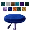 Housses de chaise Coussin de tabouret de bar en tissu Housse extensible de luxe anti-poussière lavable