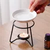 Kerzenhalter Metall Ölbrenner Wachswärmer Keramik Teelicht Kerzenhalter Duft Aromatherapie Torte Diffusor XB1