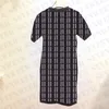 Jacquard Letter Womens Sticked Dresses Hoodies Summer Short Sleeve Knitwear Fashion Designer Ladies Casual Dress