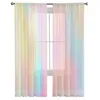 Regenbogenrosa Morgenglanz-Fensterbehandlung, Tüll, moderne transparente Vorhänge für Küche, Wohnzimmer, Schlafzimmer, Vorhänge, Dekoration 0618