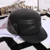 Visors Fashion Middle And Old People's Leather Hat Winter Outdoor People Thin Warm Ear Hats Man