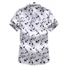 Men's Casual Shirts Plus Size 5XL 6XL 7XL Men Shirt 2022 Arrival Summer Fashion Print Short Sleeve Brand Clothing