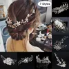 Headpieces 1 PC Trendy Crystal Hand Woven Fabric Flower Rice Bead Hair Comb Mori Super Fairy Insert Accessory