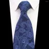 Bow Ties Ricnais Design 8cm Men Paisley Plaid Silk Jacquard Woven Neck Tie Floral For Fair Business Wedding Slips
