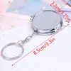 Sleutelchains 1 stks draagbare vouwspiegel sleutel ketting pocket compacte make -up cosmetica met ring