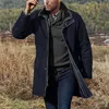 Heren Bont Nepbont Vintage Ritsen Turn-down Kraag Jassen Heren Winter Warme Lange Mouw Wollen Bovenkleding Voor mannen Kleding 2022 Herfst Casual Nieuwe Jas T221007