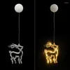 Kerstdecoraties Santa Claus Deer Star Lights Holiday Window Decor Led Sucker Batterij Powered Kerstmis Garland voor thuislampen