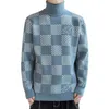 Pulls pour hommes New Plaid Marque Hommes Pull Demi Col Roulé Pull De Haute Qualité Casual Automne Hiver Épais Chaud À Manches Longues Pull À Col Roulé T221019