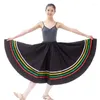 Scenkläder svart flamenco kjol kvinnor flickor 360 grader spanska zigenare kjolar magdanskläder prestanda kostym lång dl9616