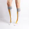 Calzini sportivi Artiglio di pollo creativo sopra il ginocchio per donna Uomo Stampa 3D Divertente regalo di Natale