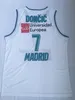 Real 7 Luka Doncic koszulka do koszykówki Team Slovenia 77 Doncic Madrid White College męskie koszulki szyta miękka tkanina oddychająca