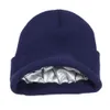 Bonnet/Crâne Casquettes Hiver Soie Satin Doublé Tricot Bonnet Chapeaux pour Femmes Grosse Casquette Chaud Bonnet Chapeau T221020