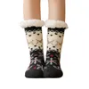 Noel Örgü Çoraplar Karikatür Xmas Treehouse Kadınlar Kalın Sherpa Polar Dizlı Termal Christmas Süslemeleri RRA34