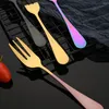 Stepware Setleri 6/12 PCS Altın Ayna Çakil Çatal Seti Paslanmaz Çelik Sabir Takım Terimleri Meyve Salatası Mutfak Tatlı Snack Cake Forks