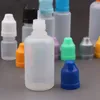 1500pcs/lot PE Empty Dropper Bottle 30ml Childproof Cap Plastic Bottles 30 ml With Long Thin Dropper Tip