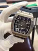 Luksusowe mechaniki męskie zegarki na rękę na rękę w wino lufy WINE Business Watch RM010 Pełna automatyczna stalowa taśma stalowa męska męska