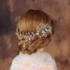 Headpieces HP65 Handmade Slik Flower Pearl Wreath Headbands Ribbon Beauty Bridal Floral Garlands Wedding Women Hair Accessories